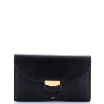 Celine Trotteur Flap Clutch Leather