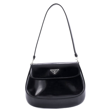 Prada Cleo Flap Shoulder Bag Spazzolato Leather Small
