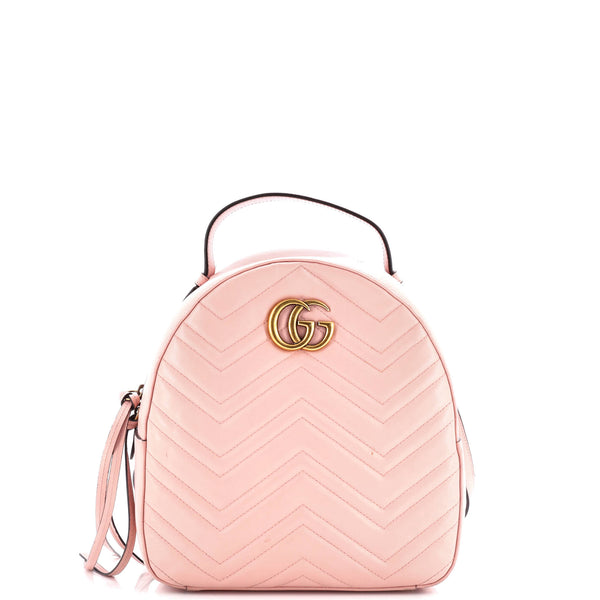 gg marmont matelassé mini backpack Gucci GG Marmont Backpack Matelasse Leather Small Pink 3001421