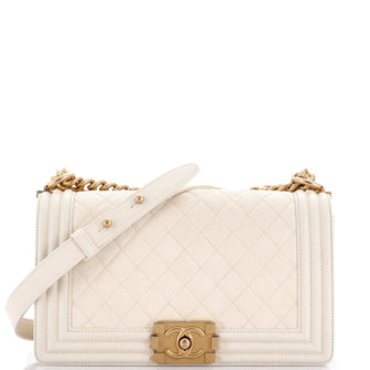 Chanel Boy Flap Bag Quilted Caviar Old Medium