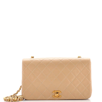 Chanel Vintage Full Flap Bag Quilted Lambskin Medium