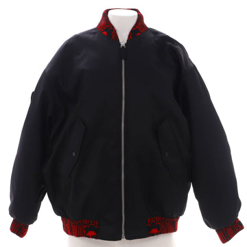 Prada Women's Contrast Trim Zip Bomber Jacket Re-Nylon