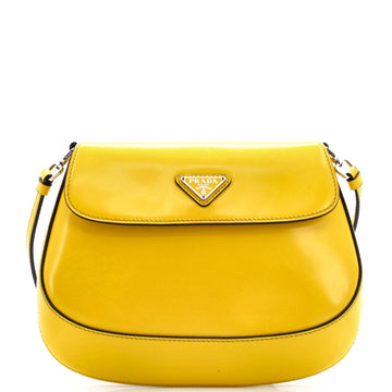 Prada Cleo Flap Shoulder Bag Spazzolato Leather Small