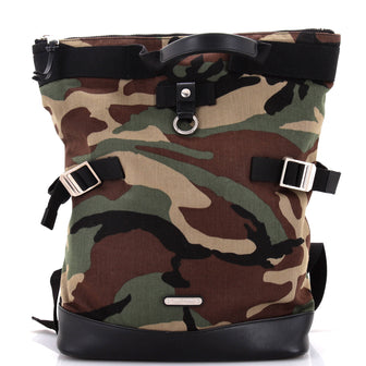 Saint Laurent Camouflage Rivington Race Backpack Printed Canvas