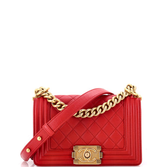 Chanel Boy Flap Bag Quilted Caviar Small