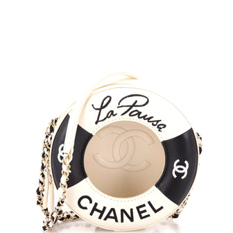 Chanel Lifesaver Round Crossbody Bag Lambskin Small