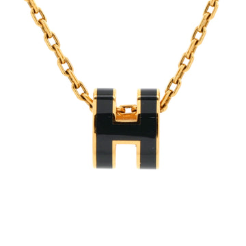Hermes Pop H Pendant Chain Necklace Metal and Enamel Mini