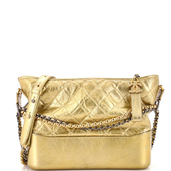 Chanel Gabrielle Hobo Quilted Metallic Aged Calfskin Medium