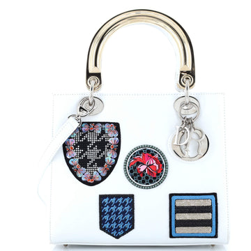 Christian Dior Lady Dior Bag Patch Embellished Leather Medium