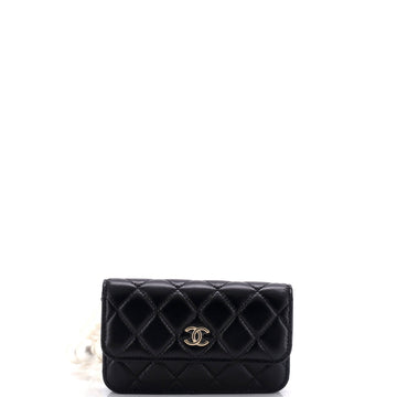 Chanel Pearl Strap CC Wallet on Chain Quilted Calfskin Mini