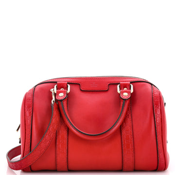 Gucci Joy Boston Bag Leather with Microguccissima Detail Small
