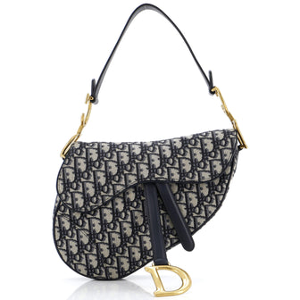Christian Dior Saddle Handbag Oblique Canvas Medium