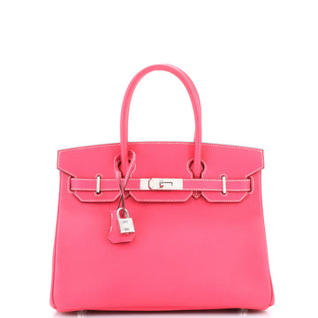 Hermes Birkin Handbag Pink Epsom with Palladium Hardware 30