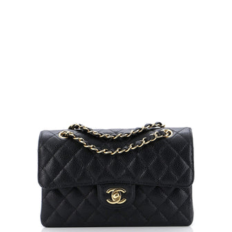 Chanel Classic Double Flap Bag Quilted Caviar Small
