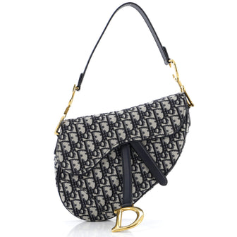 Christian Dior Saddle Handbag Oblique Canvas Medium