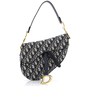 Christian Dior Saddle Handbag Oblique Canvas Medium