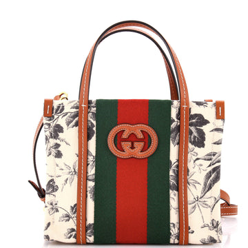 Gucci Interlocking G Web Tote Canvas Mini