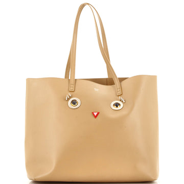 Fendi Faces Roll Tote Embellished Leather Large