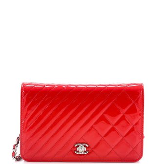 Chanel Coco Boy Wallet on Chain Quilted Patent