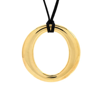 Tiffany & Co. Elsa Peretti Sevillana Pendant Necklace 18K Yellow Gold with Silk Cord Large