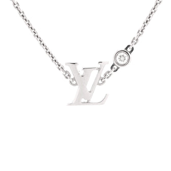 Louis Vuitton Idylle Blossom LV Pendant Necklace 18K White Gold with Diamond