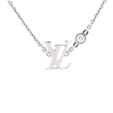 Louis Vuitton Idylle Blossom LV Pendant Necklace 18K White Gold with Diamond