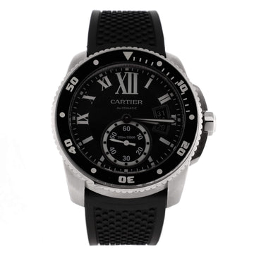 Cartier Calibre de Cartier Automatic Watch Stainless Steel and Rubber with Ceramic 42