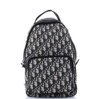 Christian Dior Zip Around Sling Backpack Oblique Canvas