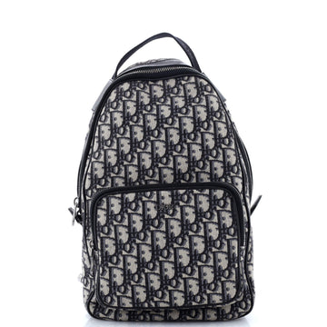 Christian Dior Zip Around Sling Backpack Oblique Canvas