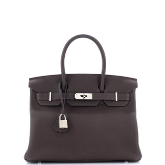 Hermes Birkin Handbag Verso Togo with Palladium Hardware 30