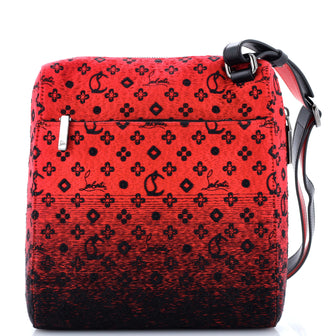 Christian Louboutin Benech Reporter Bag Embroidered Jacquard Medium