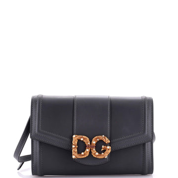 Dolce & Gabbana DG Amore Wallet on Strap Leather