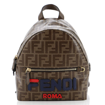 Fendi Mania Logo Backpack Zucca Coated Canvas Mini