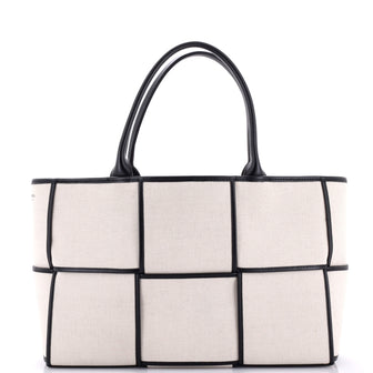 Bottega Veneta Arco Tote Maxi Intrecciato Canvas with Leather Medium