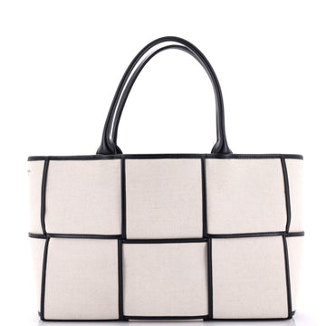 Bottega Veneta Arco Tote Maxi Intrecciato Canvas with Leather Medium