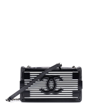 Chanel Boy Brick Flap Bag Striped Patent and Plexiglass Horizontal