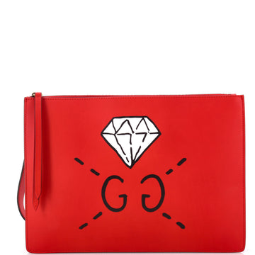 Gucci Zip Messenger Bag GucciGhost Leather Large