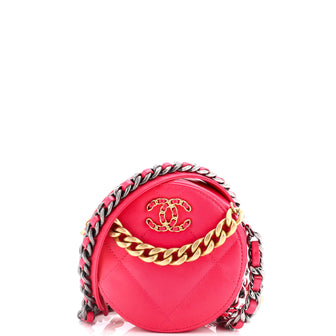 Chanel 19 Round Clutch with Chain Quilted Leather