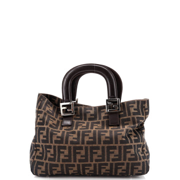 Fendi Vintage FF Handle Tote Zucca Canvas Small