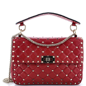 Valentino Garavani Rockstud Spike Flap Bag Quilted Leather Medium