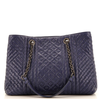Bottega Veneta Double Chain Tote Stitched Intrecciato Calfskin Medium