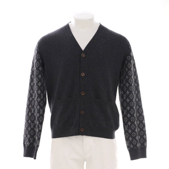 Louis Vuitton Men's V-Neck Cardigan Monogram Wool and Cashmere Blend