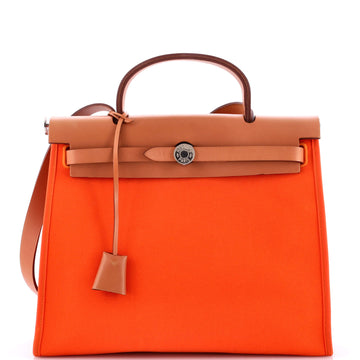 Hermes Herbag Zip Leather and Toile 31