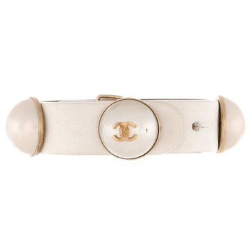 Chanel CC Wrap Bracelet Leather and Faux Pearls