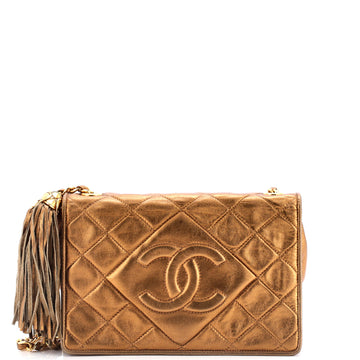 Chanel Vintage Tassel Flap Bag Quilted Lambskin Mini