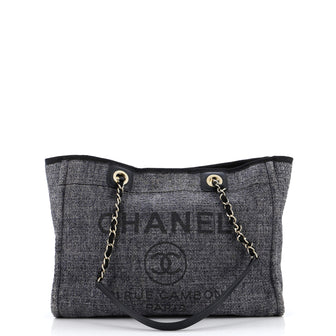 Chanel Deauville Tote Raffia with Glitter Detail Small