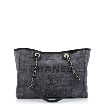 Chanel Deauville Tote Raffia with Glitter Detail Small