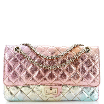 Chanel Rainbow Reissue 2.55 Flap Bag Quilted Multicolor Metallic Goatskin 225