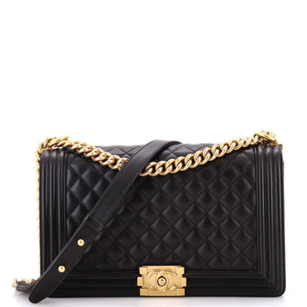 Chanel Boy Flap Bag Quilted Lambskin New Medium