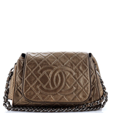Chanel Timeless Accordion Flap Bag Quilted Caviar